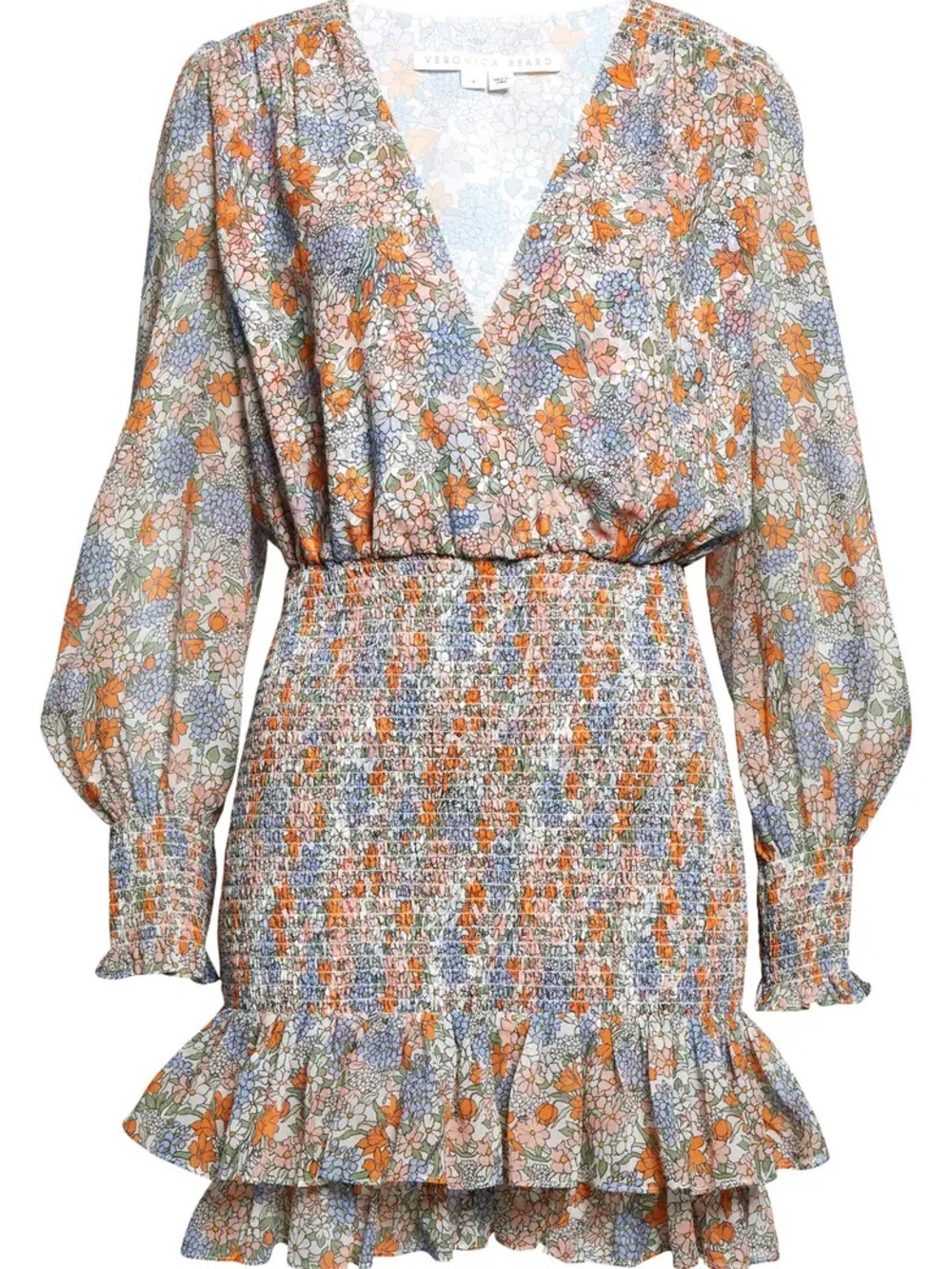 Veronica Beard Saera Floral Smocked Mini Dress
